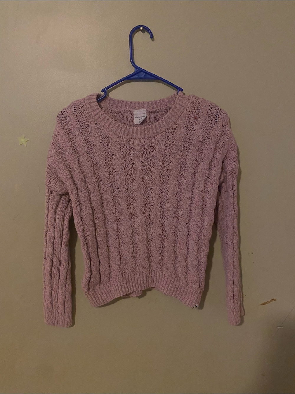 abercrombie kids Cable Knit Crew Sweater - Dusty Rose